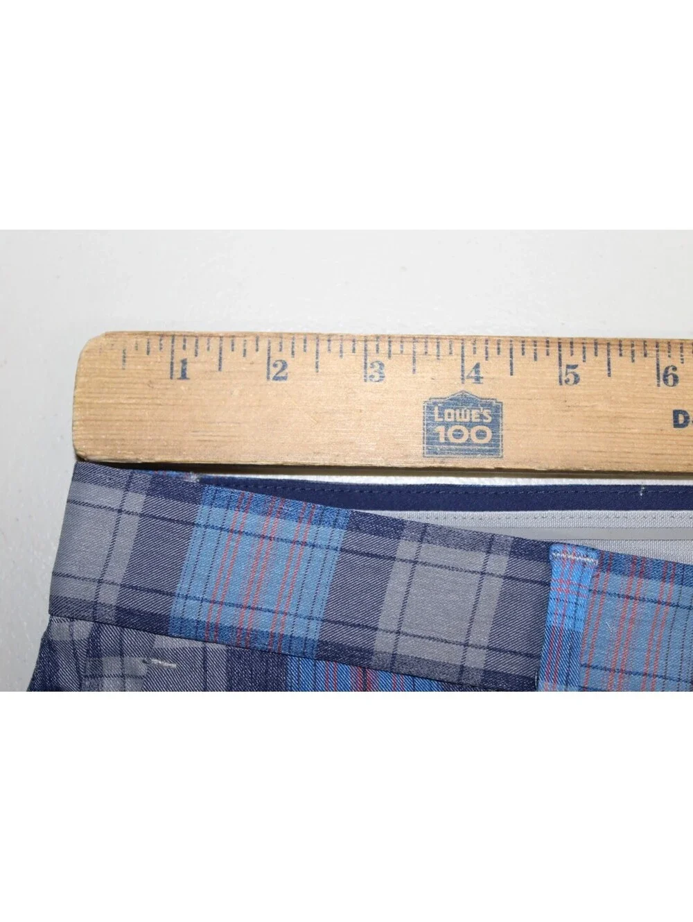 Tommy Bahama Blue Gray Men's Nylon Blend Zip Pocket Plaid Golf Shorts Size 38